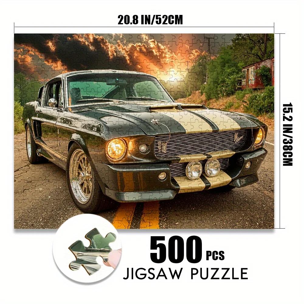 จิ๊กซอว์สำหรับผู้ใหญ่ 1000 ชิ้น ขนาดใหญ่ 27.56x19.69 นิ้ว สไตล์วินเทจ ลายกล้ามเนื้อแนวสตรีท  จิ๊กซอว์กระดาษ 500 ชิ้น เกมสร้างสรรค์ DIY