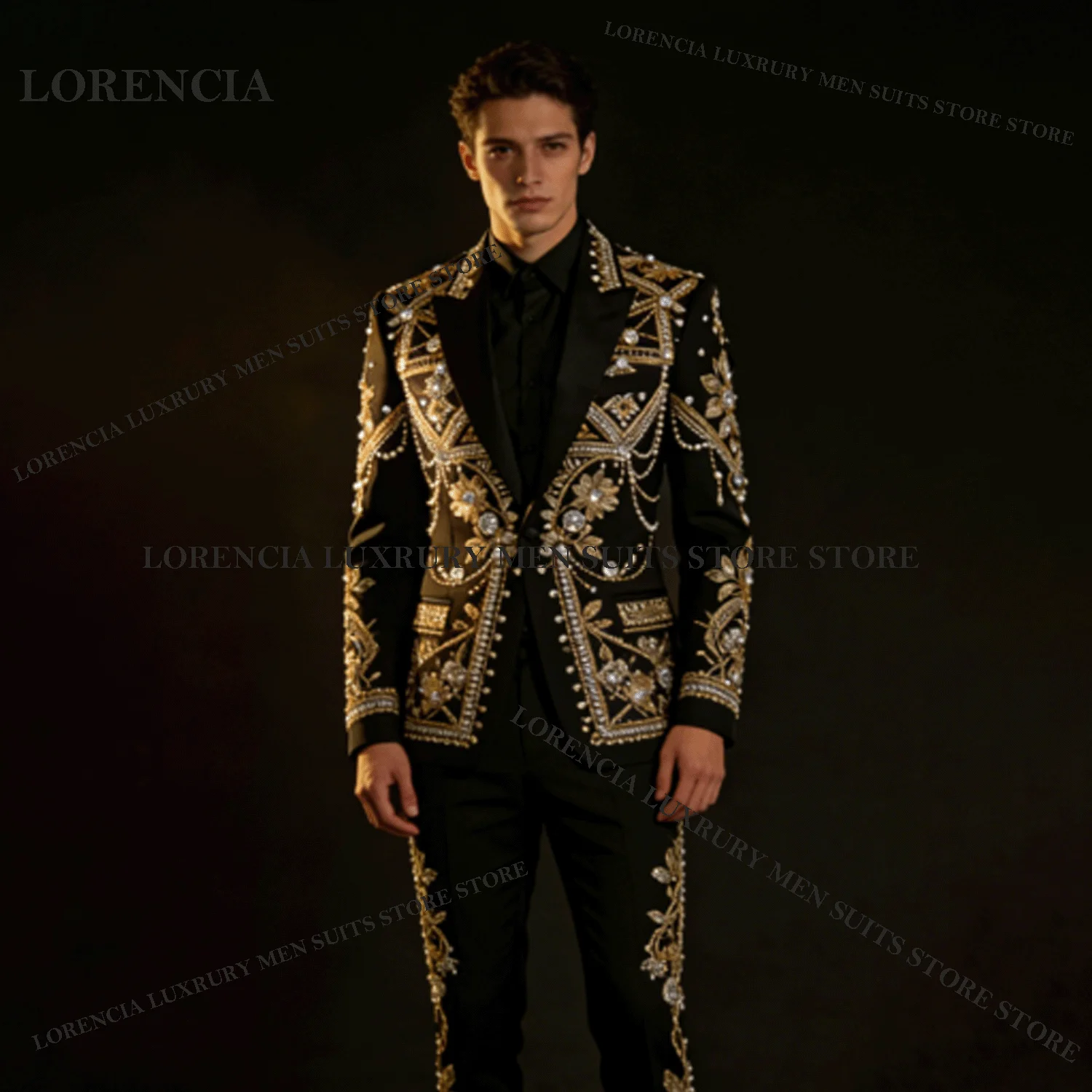 

Роскошные мужские костюмы с аппликацией, изысканные костюмы-тройки с кристаллами и стразами, свадебные смокинги для жениха, мужская одежда, индивидуальный пошив, приталенный крой.