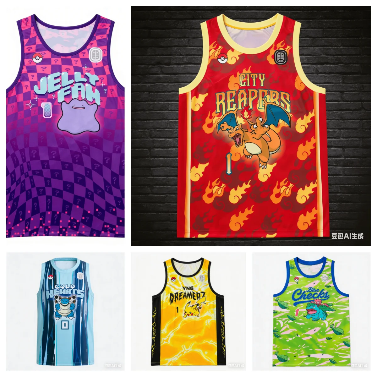 Pokémon 3D Printed Sleeveless Vest with Various Prints Breathable and Quick-drying Fabric Suitable for Sports and Casual Wear