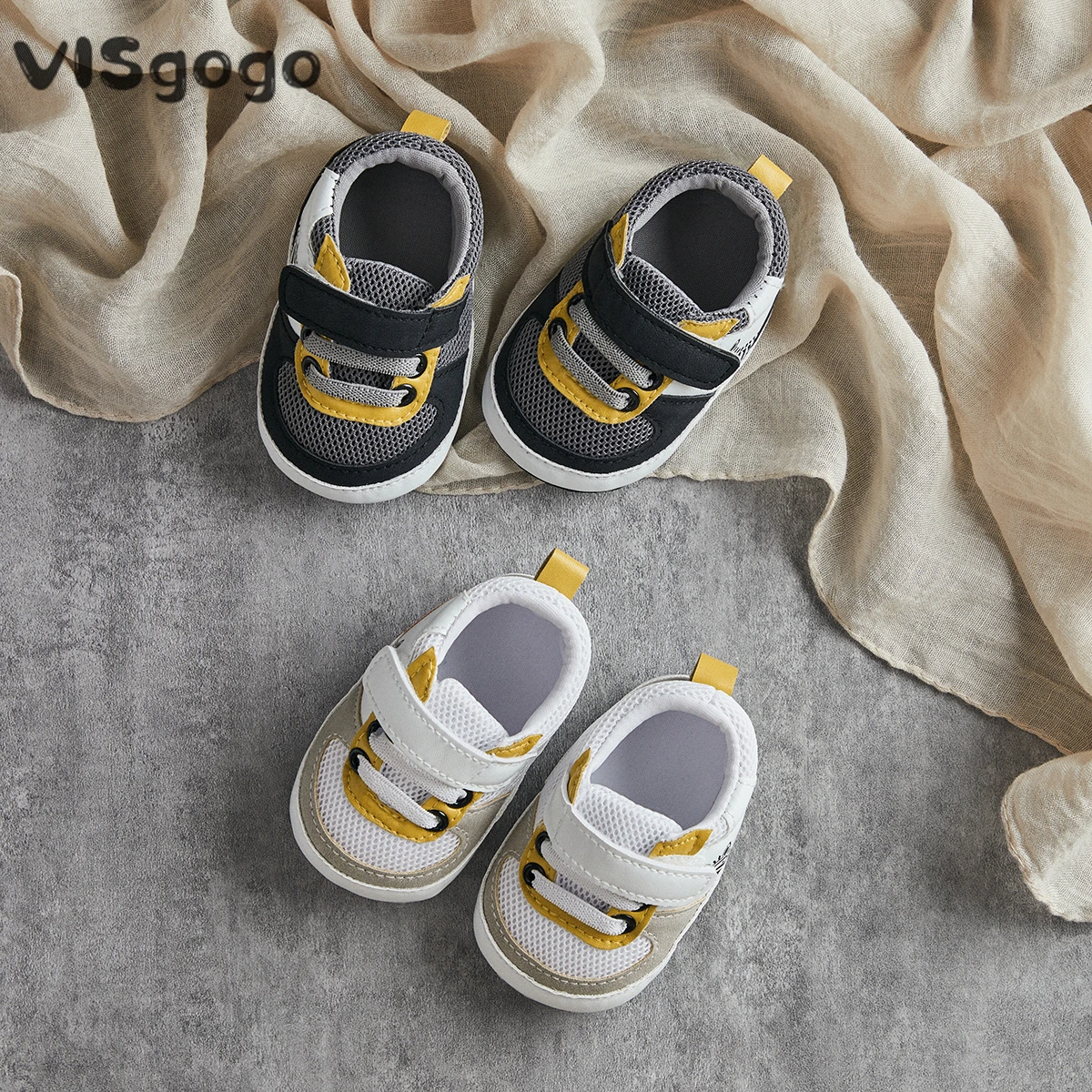 VISgogo Toddler Sneakers Girl Boys Casual Shoes Baby Flats Breathable Mesh Zebra print Walking Shoes for Newborn 0-18 Months