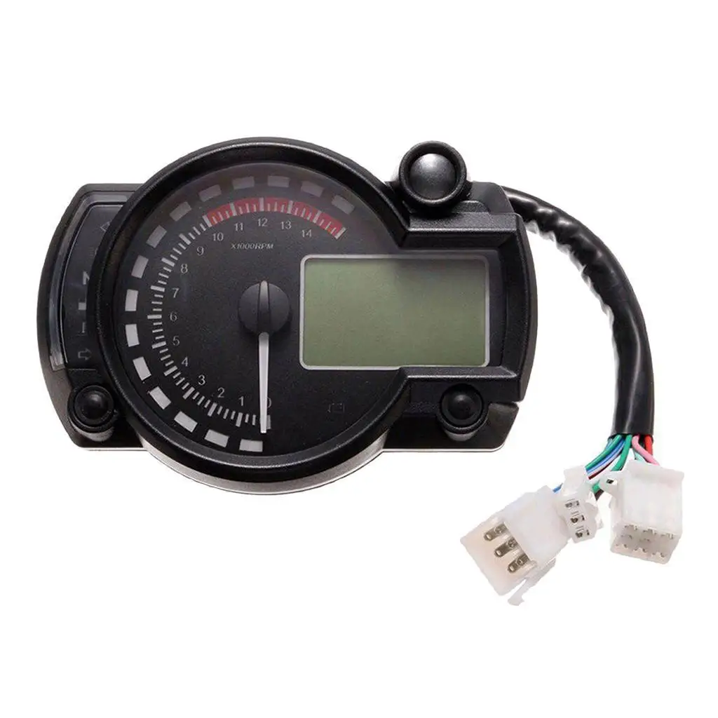 Motorbike Motorcycle Digital Speedometer Odometer Tachometer Gauge 14000RPM