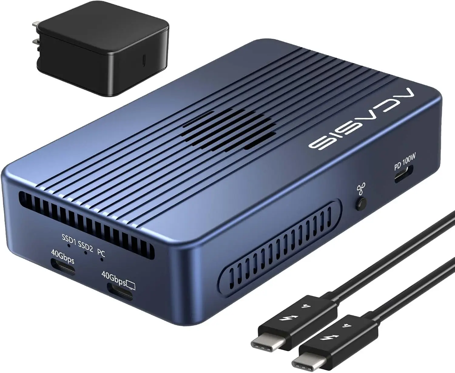 

Enclosure, Cooling Fan, Mac Mini Dock Dual Monitor, Support Thunderbolt 4/3/USB 4.0