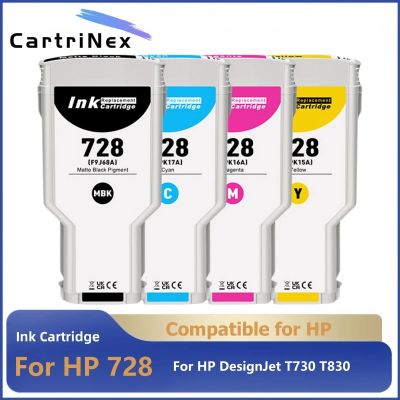 300ML Compatible Ink Cartridge For HP 728 728XL For HP728 F9J68A F9J67A F9J66A DesignJet T730 T830 Printer