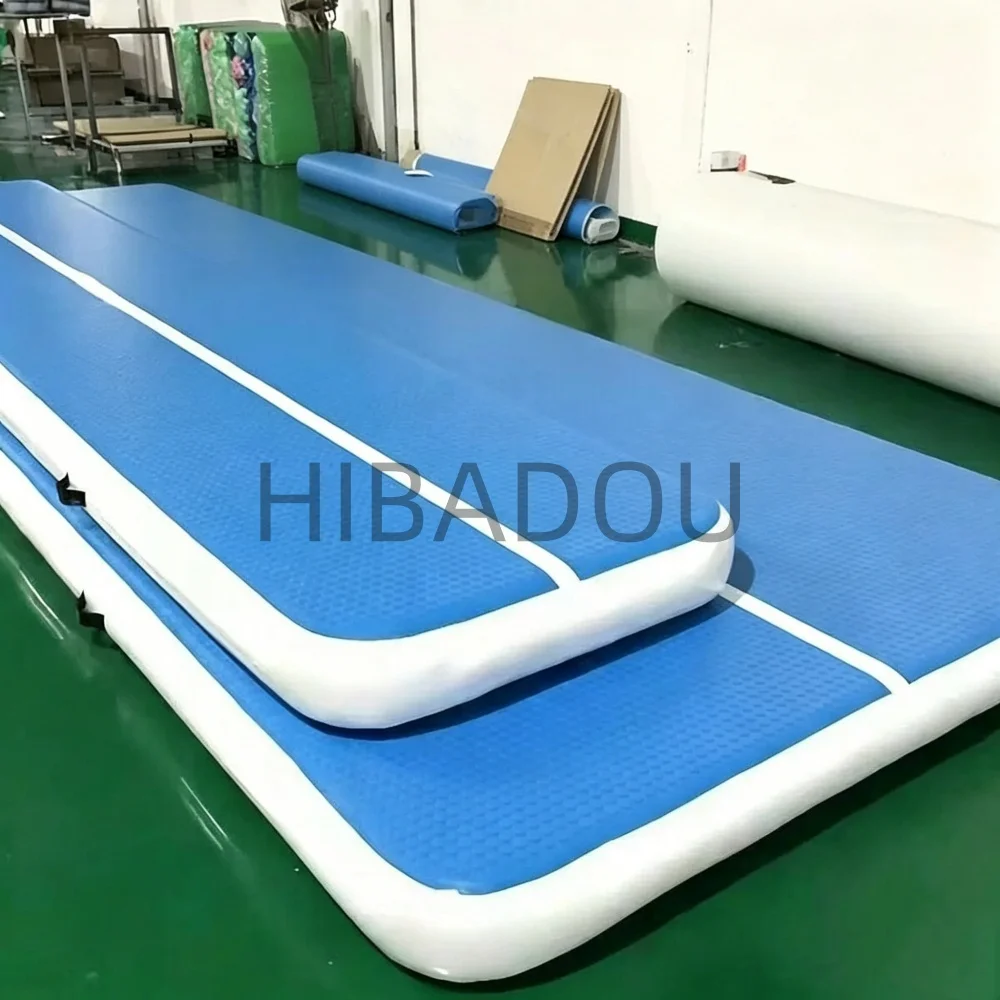 Gymnastics Air Mat 8x1x0.2m Tumble Track Tumbling Mat Inflatable Floor Mats with Electric Air Pump