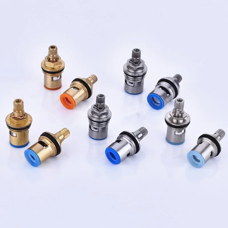 Copper Teeth Ceramic Tap Cartridges Disc Quarter Turn Valve Quick Opening Taps Cold Angle Valves Faucet Replacement Accessories