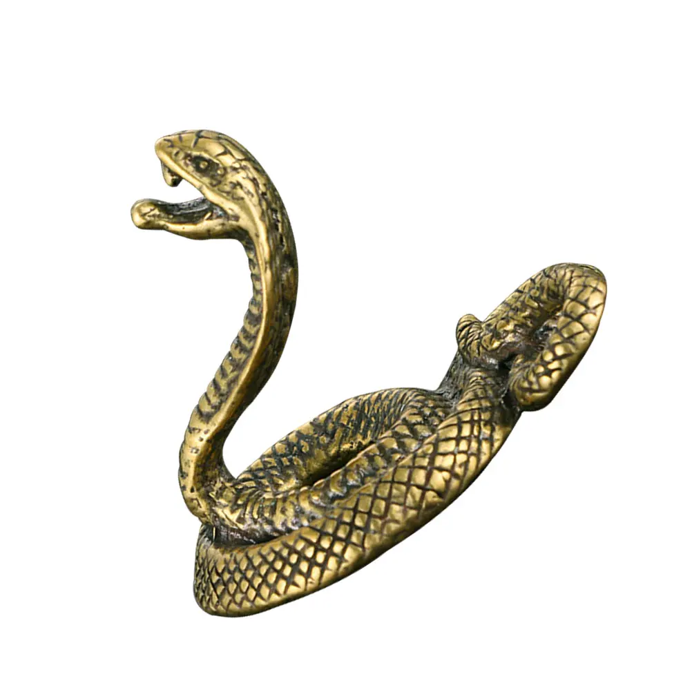 

Household Retro Cobra Ornament Man Snake Ornaments Large Brass Figurine Vintage Style Props