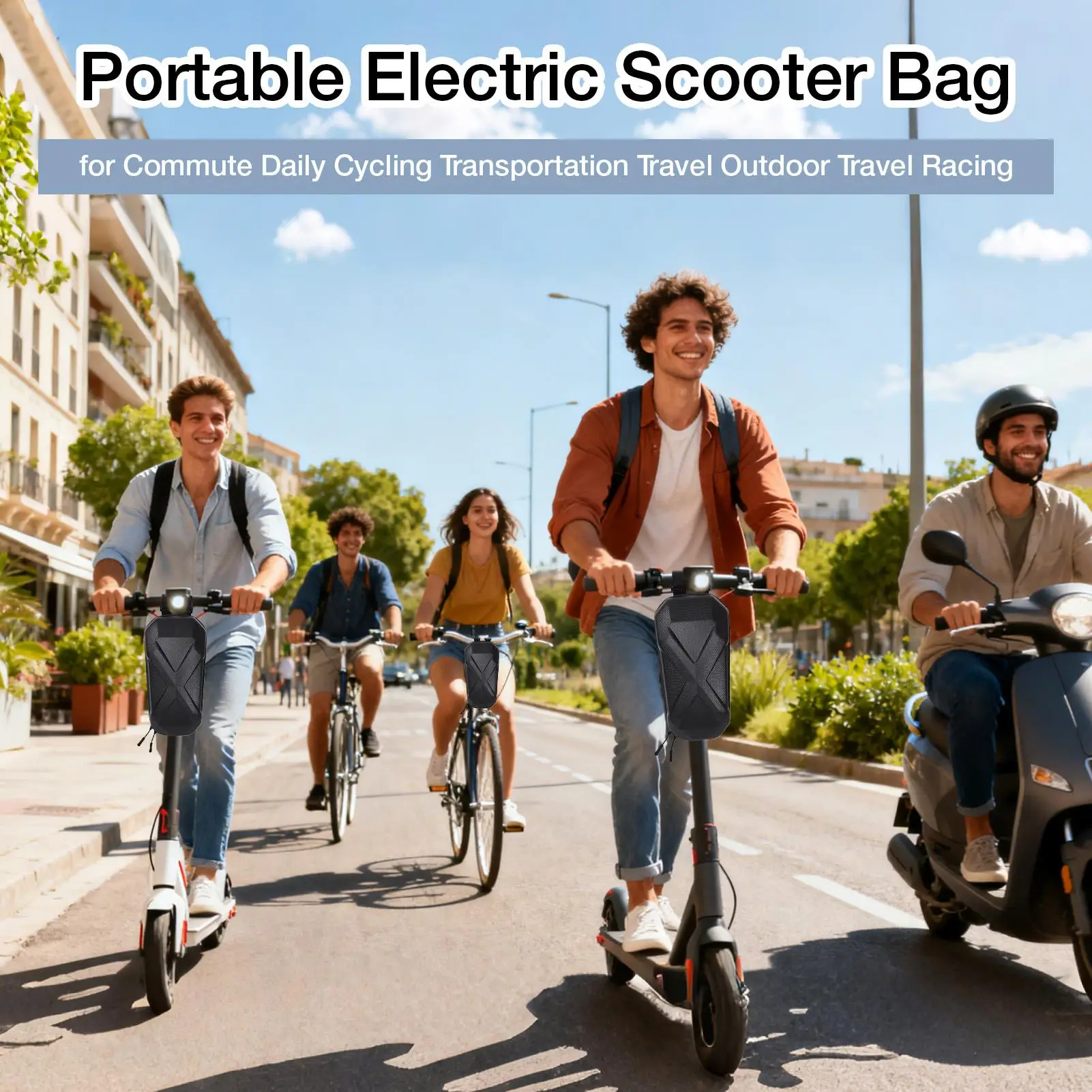 

Сумка для скутера Водонепроницаемая просторная портативная сумка для электрического скутера для поездок на работу Ежедневная езда на велосипеде Транспорт Путешествия на открытом воздухе