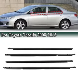 For Toyota Corolla 2008-2013 Window Weatherstrips Front Rear Door Outer Rubber Trim Sealing Strips Belt 7573012300 7571002210