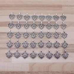 IFOCUS 40pcs/Lot Heart Charms For DIY Jewelry Making Zinc Alloy 16x14mm/0.63x0.55inch