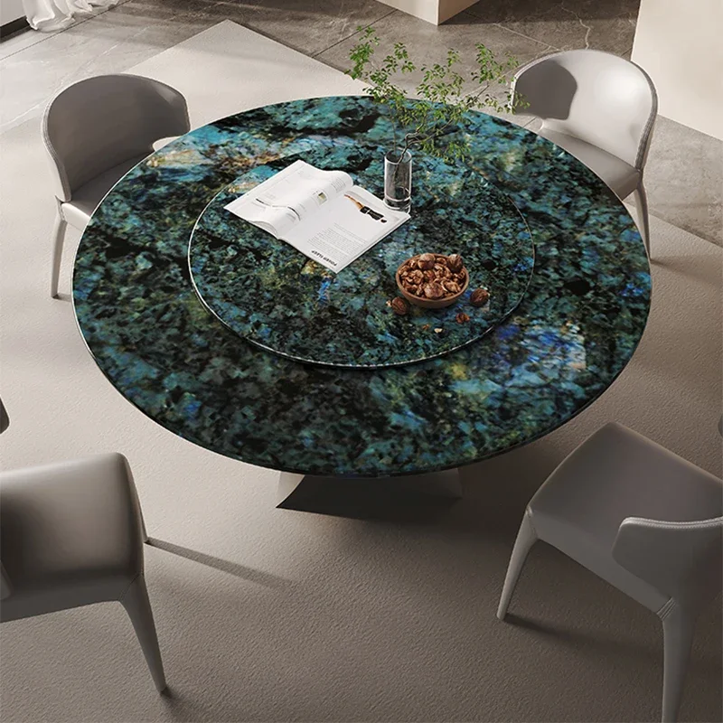 Dinner Round Dining Table Set Luxury Slate Minimalist Kitchen Dining Table Modern Nordic Mesa Comedor Home Furniture BL50DT