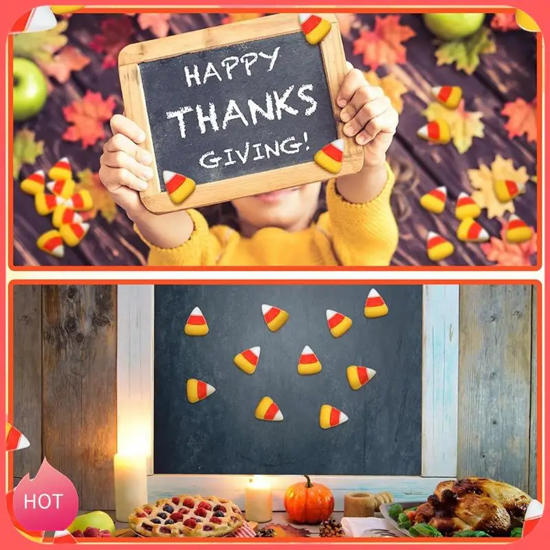 HOT-150 Pcs Halloween Corn Cute Artificial Resin Candy Corn Faux Flatback Candy Embellishments