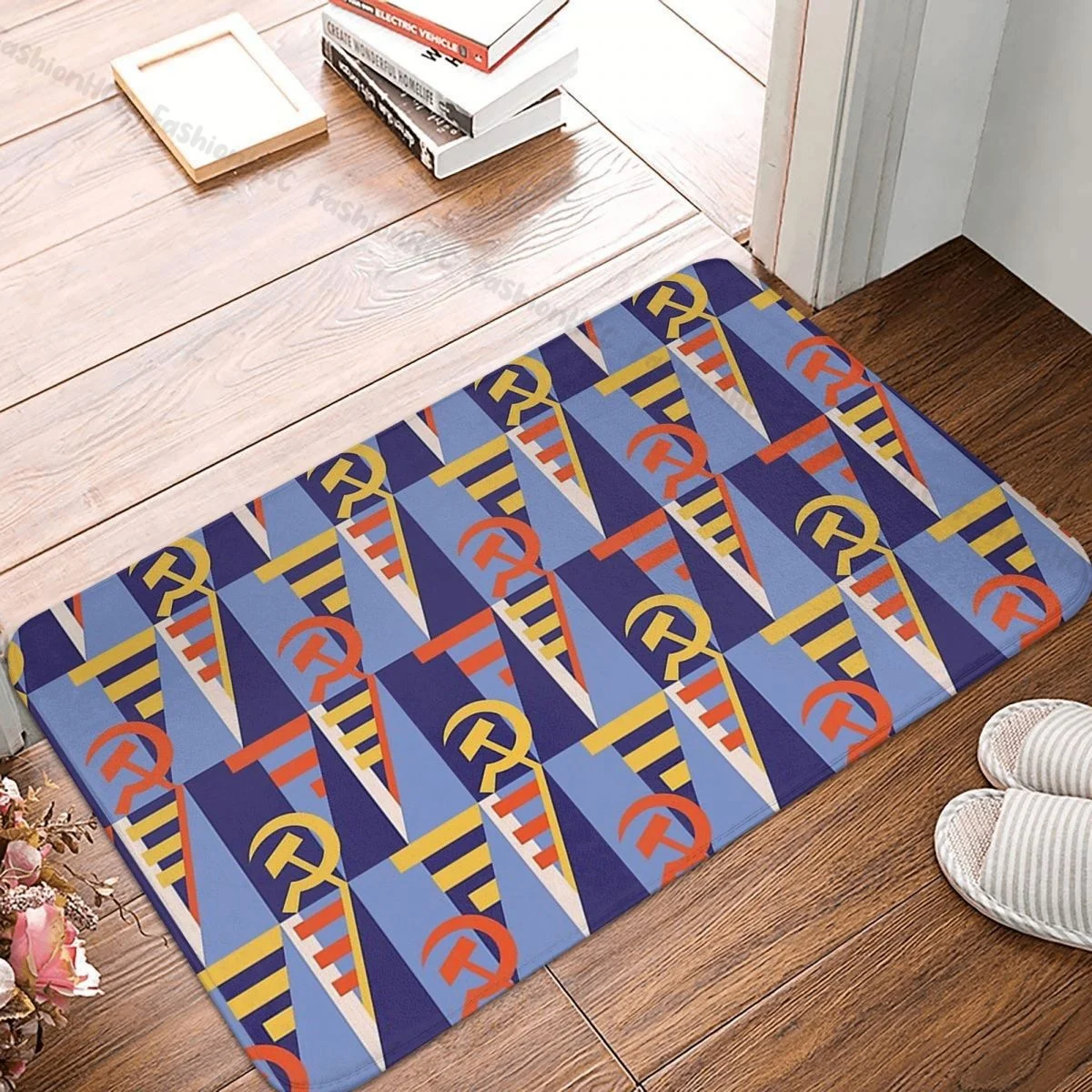 CCCP Bedroom Mat Vintage Hammer And Sickle Pattern Doormat Flannel Carpet Balcony Rug Home Decoration