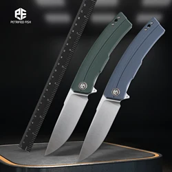 Petrified Fish PFP02 Folding Knife Pocketknives D2 Steel G10 Handle Jackknife Multitool Outdoor Camping Hunting EDC Hand Tools