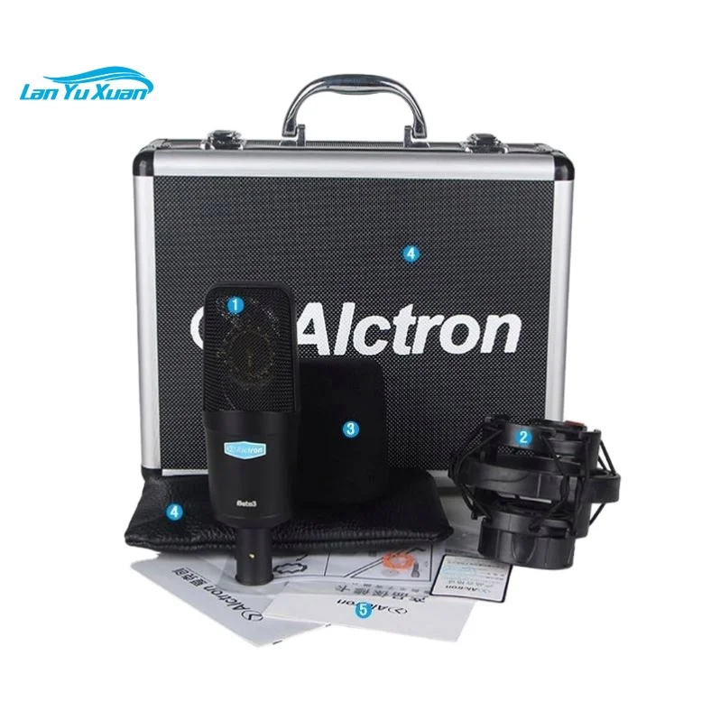 

Manufacture Alctron studio recording condenser microphone with shock mount for YouTube live broadcast singing stage performance