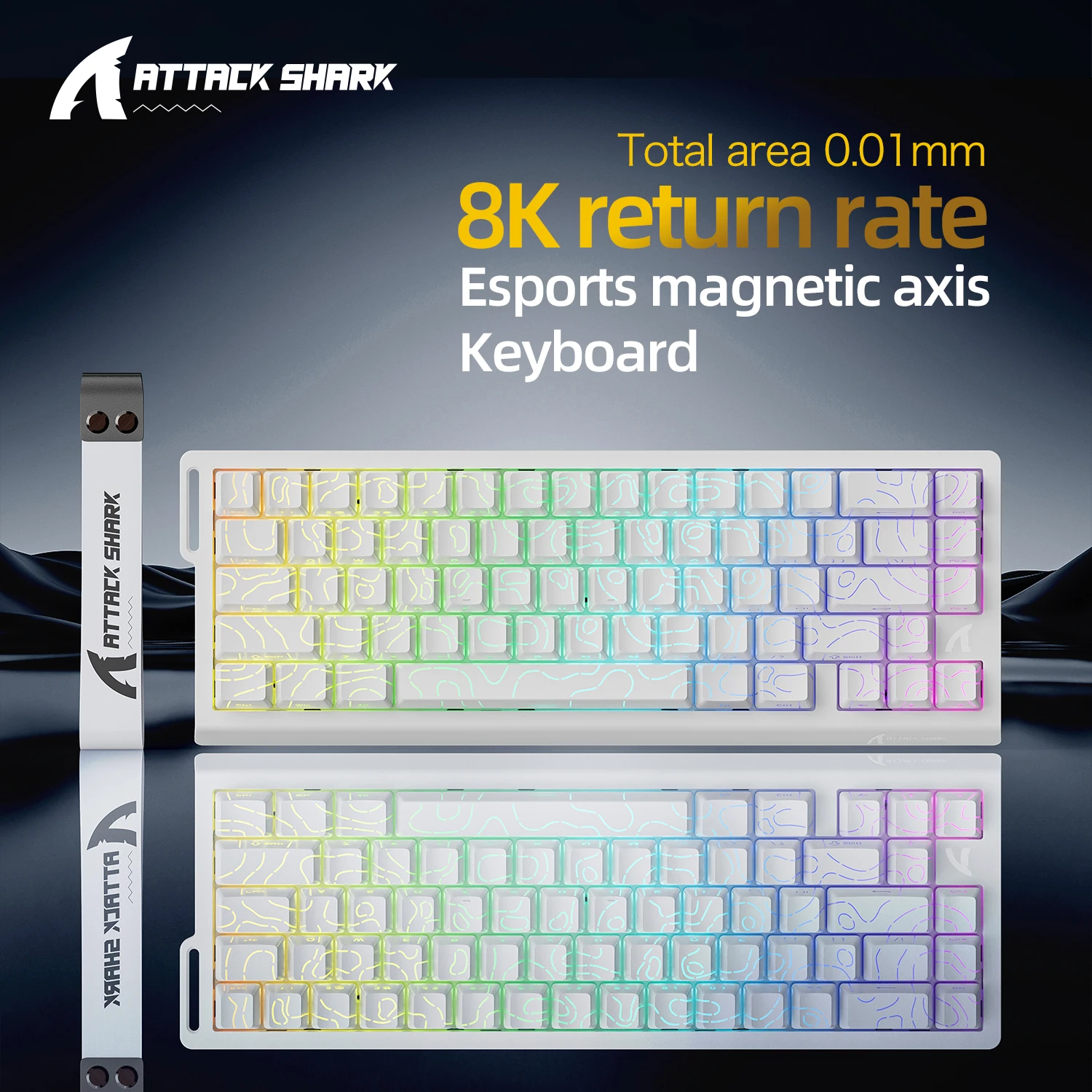 ATTACK SHARK X68 HE Rapid Trigger 8KHz Magnetic Keyboard, 0.01mm