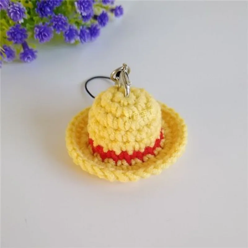 One Piece Hand-crocheted Luffy Ace Sabo Three Brothers Chopper Small Hat Straw Hat Wool Pendant Creative Jewelry