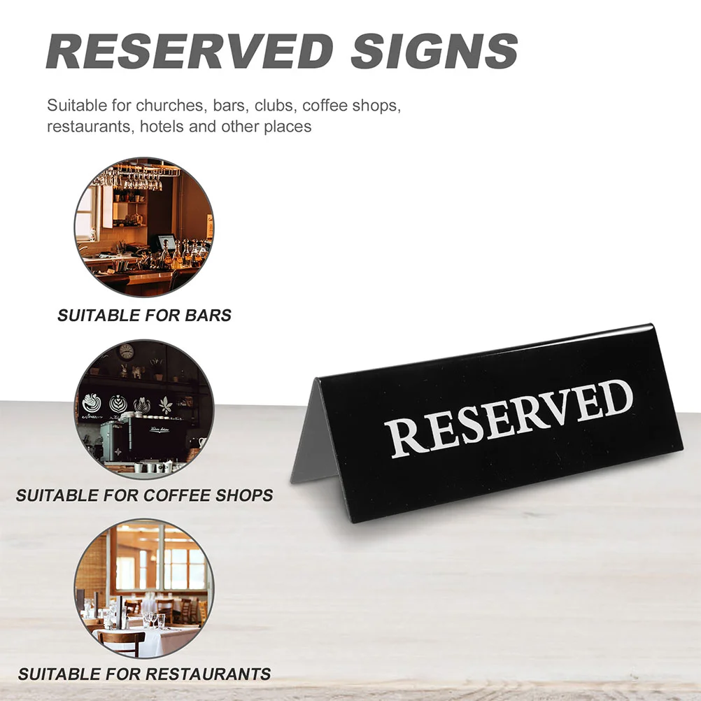 6 Pcs Reserved Seating Signs Wedding Acrylic Inverted Triangle Table Card Conference Room Reservation for