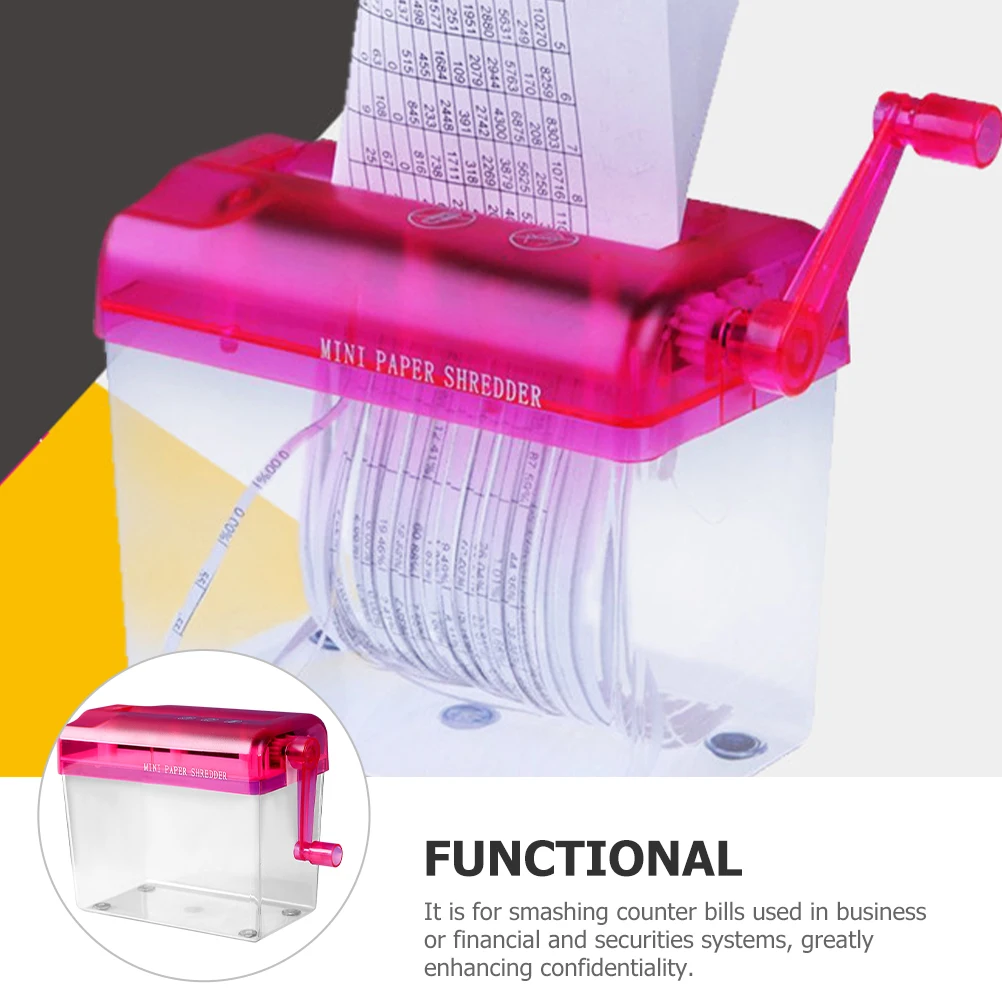 

Manual Paper Shredder for Office Home Use Small Red Hand Operated Shredders Plastic Metal Material Lightweight Portable
