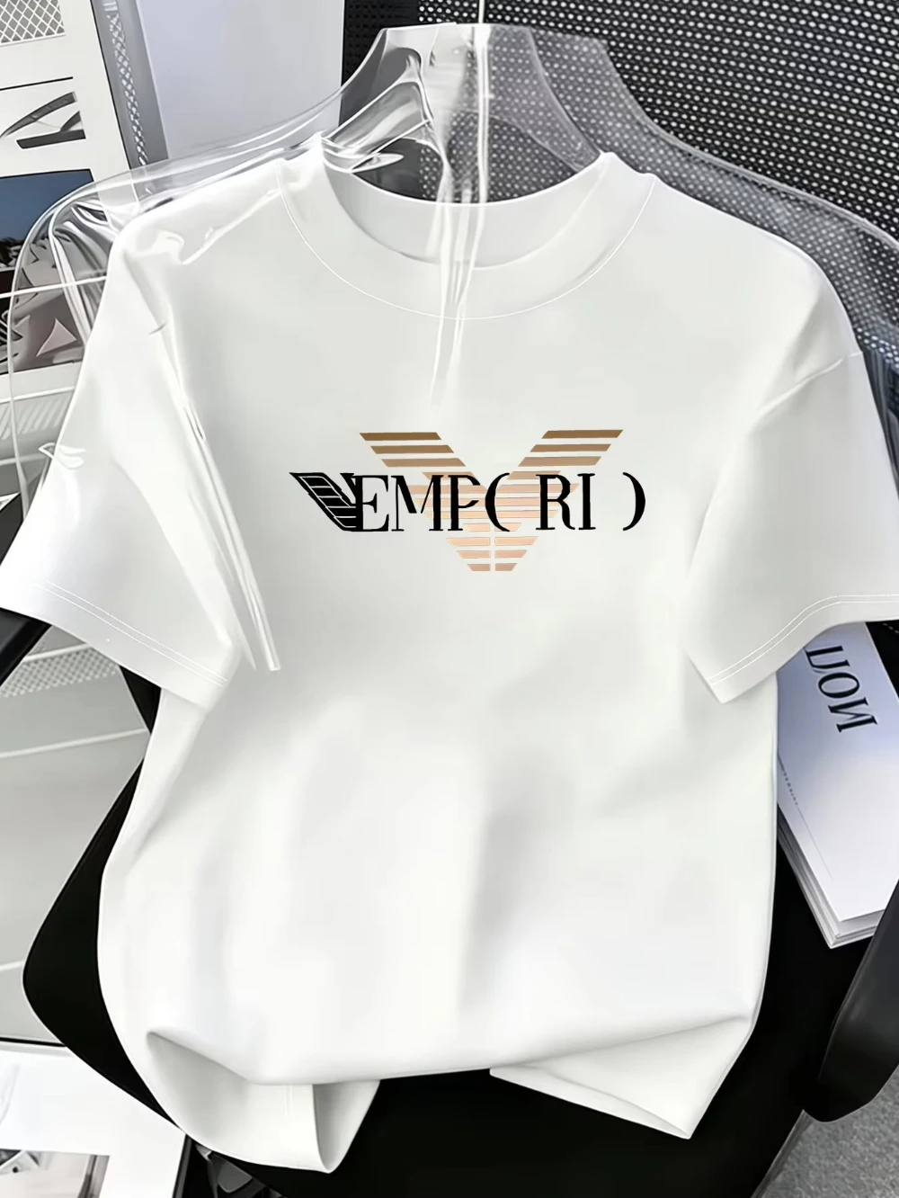 New 2026 Modern Geometric Stripe Graphic Printed Cotton Kids Adults Unisex Short Sleeve T-Shirt, Casual Crew Neck Loose Tops