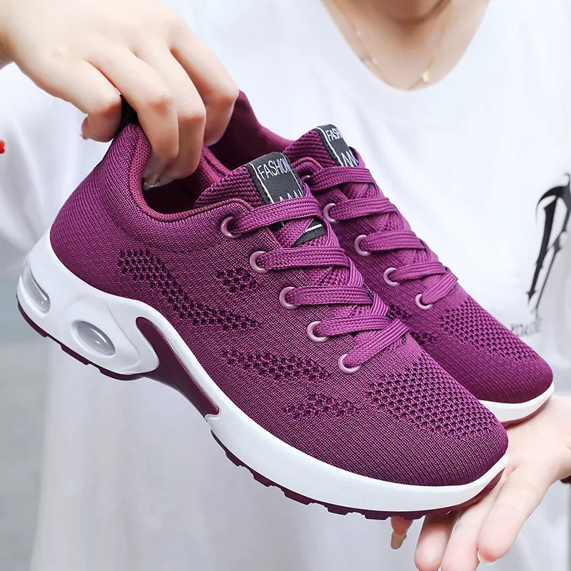 

2025 New Style Women's Shoes Korean Style Casual Air Cushion Breathable Soft Bottom Sports Shoes for Women