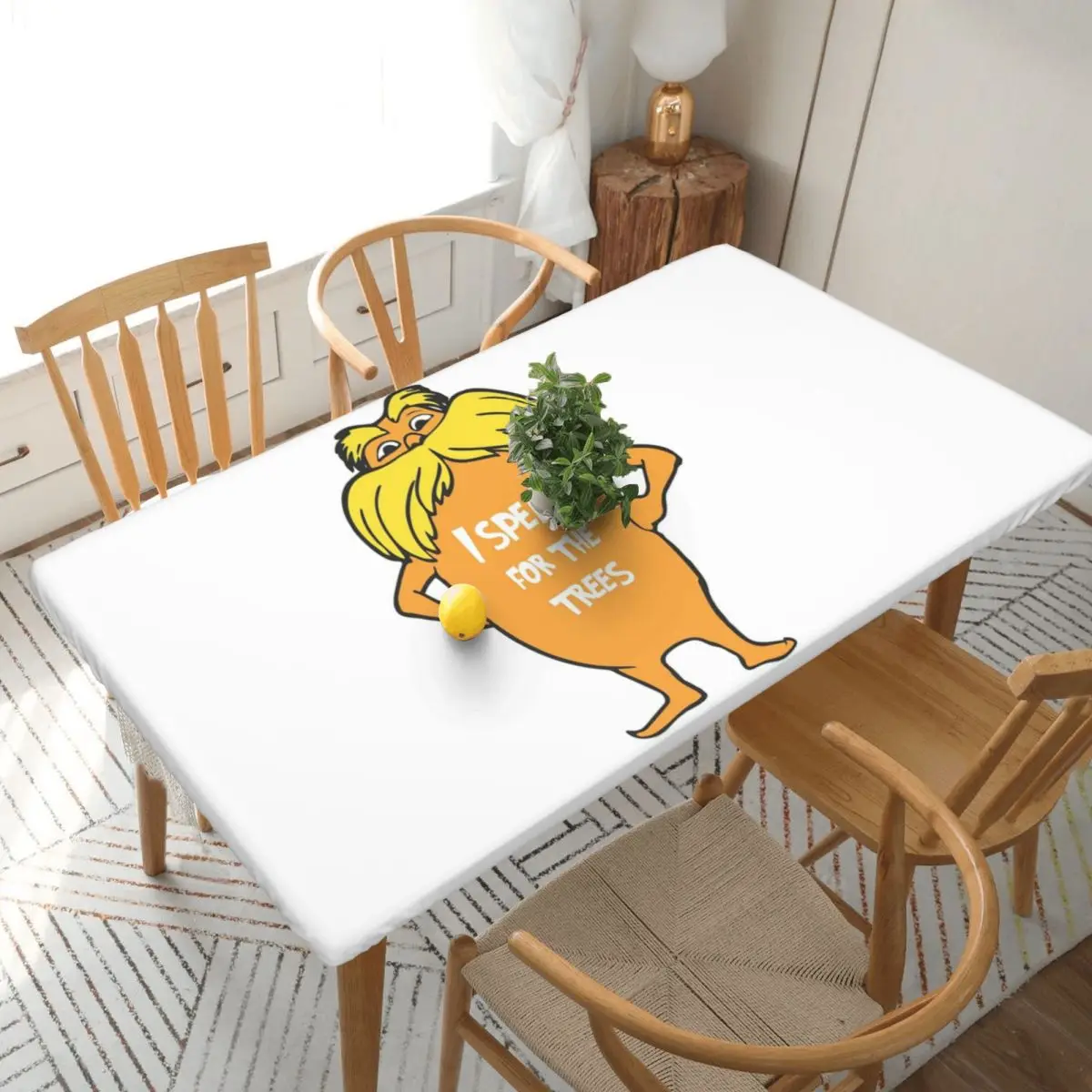 Lorax I Speak For The Trees Custom Rectangular Tablecloth Oilproof Table Cover for Dining Events Table Cloth