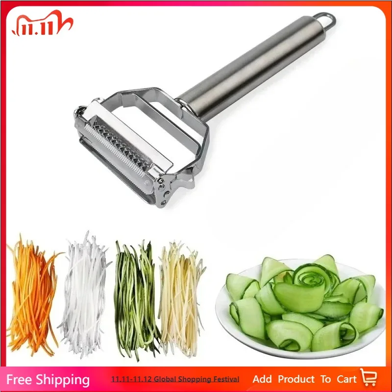 

4in1 Peeler Multifunction Grater Julienne Peeler Vegetable Fruit Peeler Stainless Steel Shredder Kitchen Tool