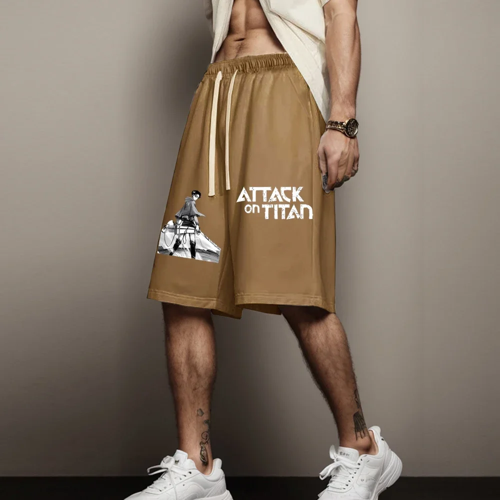 Attack on Titan Shorts pantaloncini stampati Anime Summer Casual Sportswear Men GYM Workout pantaloncini sportivi Fitness maschili Hip Streetwear