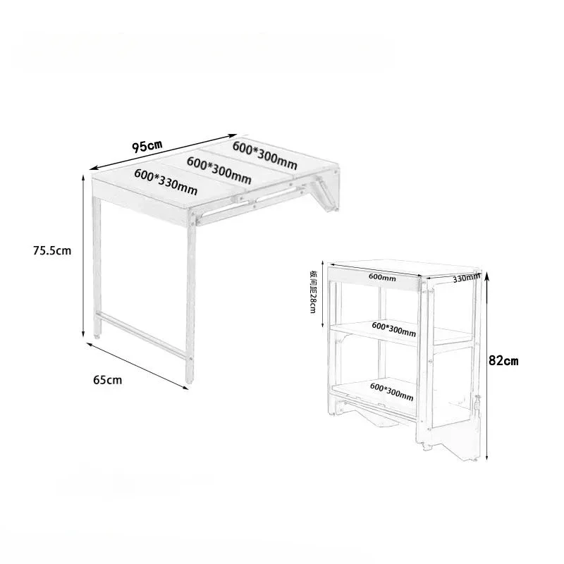 Przenośne składane stoły do jadalni Metalowa półka ścienna Wielofunkcyjne stoły restauracyjne Rozkładane meble do jadalni