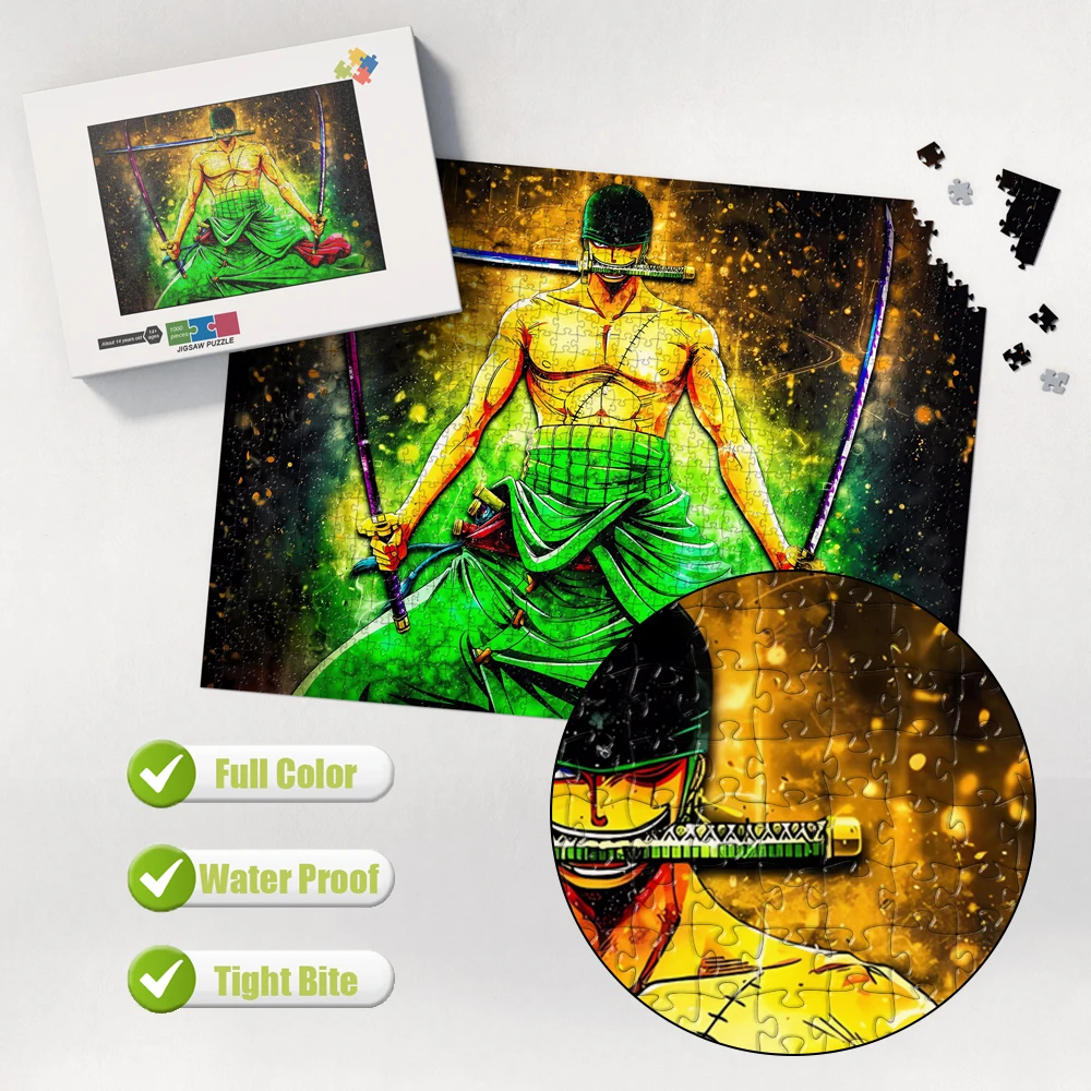 Oil Paint Zoro Jigsaw Puzzle Kids Learning Educational Toys Manual Diy Jigsaw Puzzle Children Best Birthday Gift Home Decoration