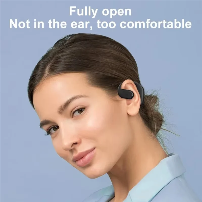 Excellent-New Business Wireless Headset 180° Rotatable Bluetooth 5. 4 Ear-Hook Earphone Air Conduction Touch Control Sports Hifi