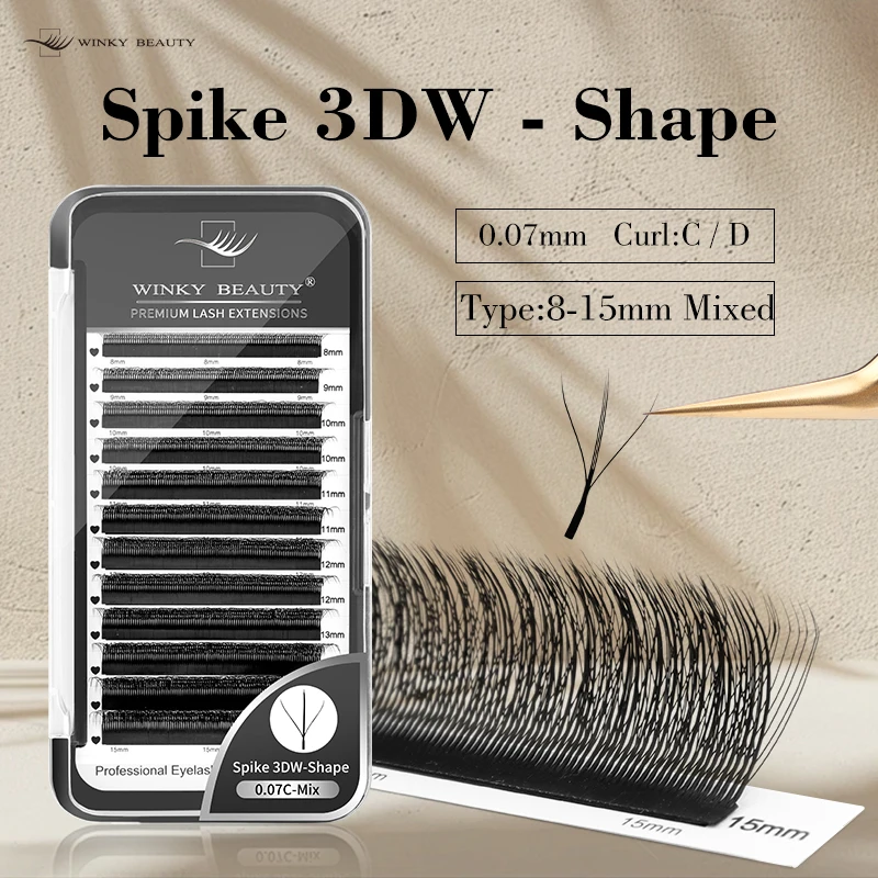 

W Shaped Three-core Shape Faux Eyelashes Premade Volume Fans New Automatic Flowering 3D W Shape Eyelash Extensios Full Dense