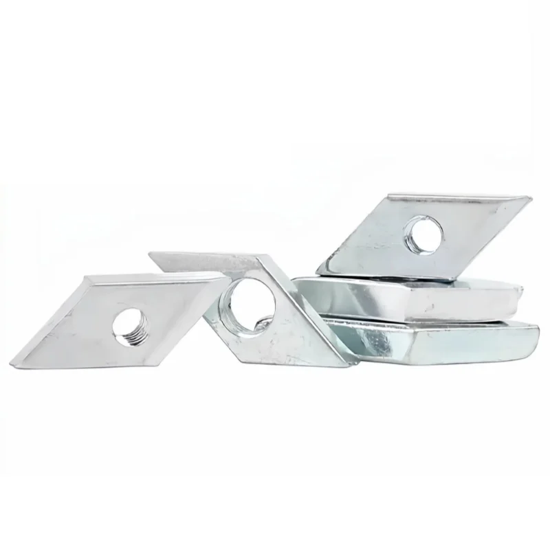 M4 ~ M8 Carbon Steel Galvanized Zinc Square Parallelogram Nut Diamond Nuts for Aluminum Profile