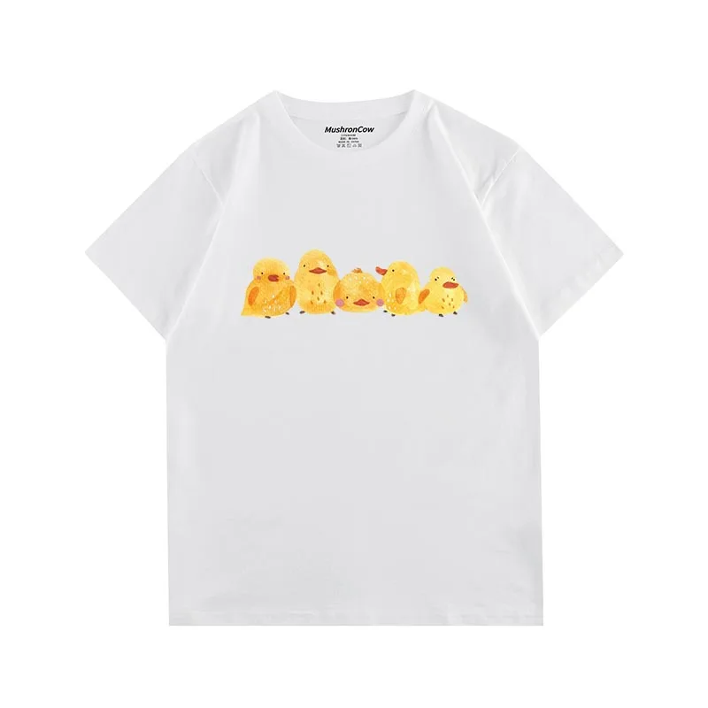 تي شيرت رجالي قطن دجاج طفل الاتجاه طباعة قصيرة الأكمام تي شيرت Harajuku y2k عادية O طوق قصيرة الأكمام للجنسين