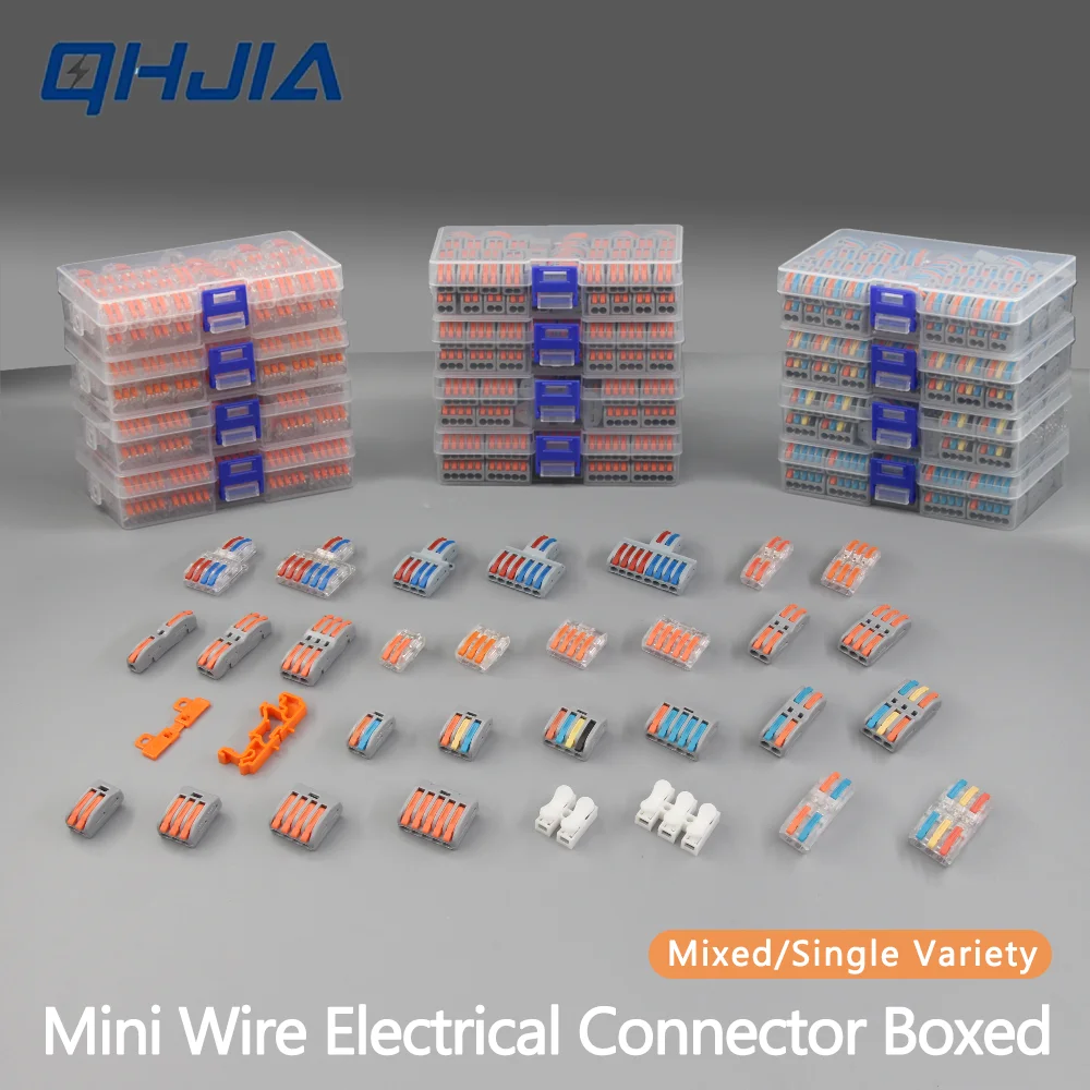 32A 250V Push-in Terminal Block Connector with Junction Box , High Current, Quick Connect Fireproof Easy Push-in Installation