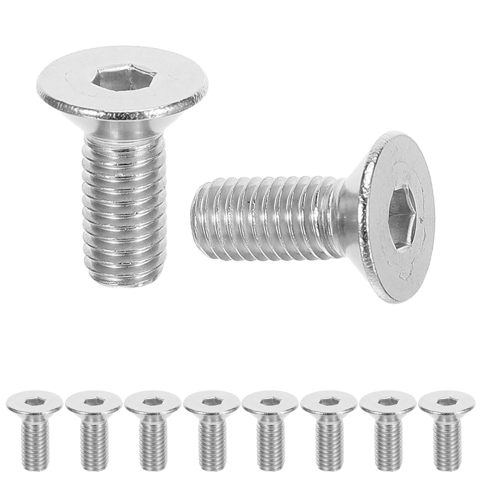 10Pcs Socket Screws M8 X 60Mm Flat Full Thread Stainless Steel Furniture Assembly Countersunk Machine Screws