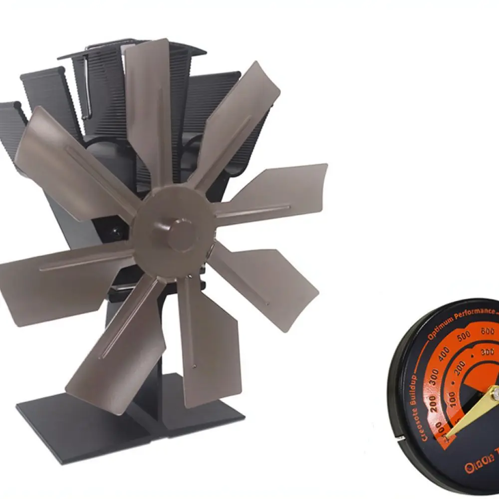 Efficient Thermal Power Stove Fan 8 Leaves Quiet Operation Fireplace Blower For Log Wood Pellet Burner Winter Warmth