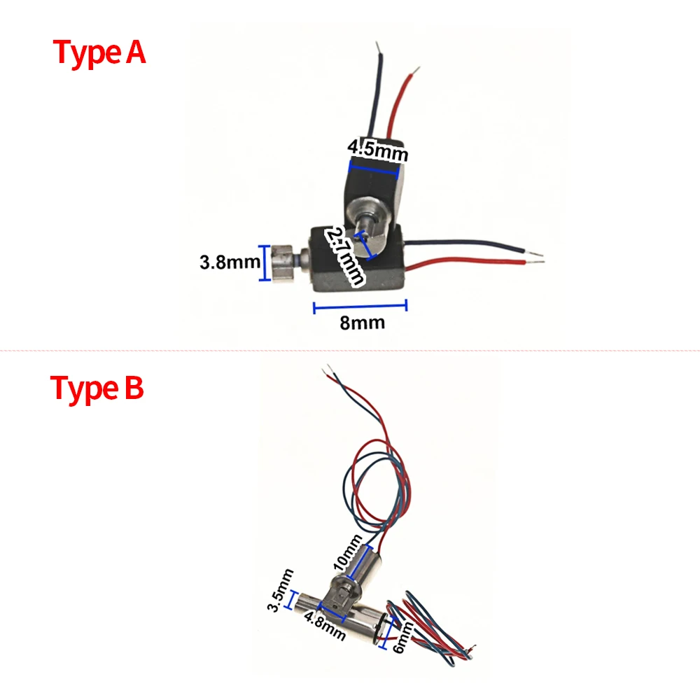 2PCS Mini 408 612 Vibration Motor DC 3V Coreless Vibrator with Tungsten Copper Vibration Wheel for Electric Toothbrush