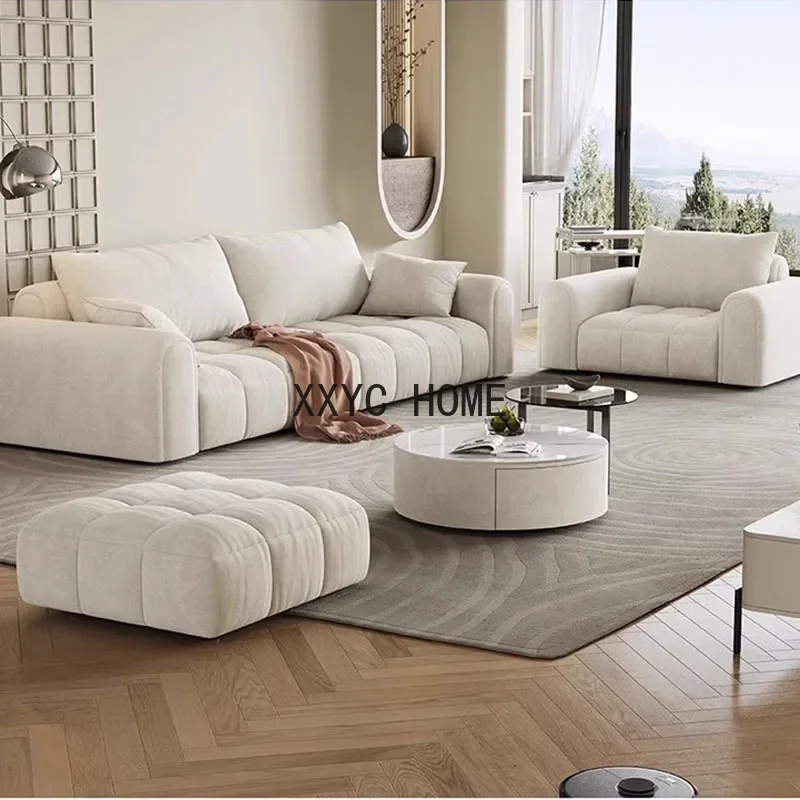 Europe Wood Living Room Sofa Nordic Backdrop Armchair Puff Sofa Modern Elegant Floor Accent Woonkamer Banken Home Furniture