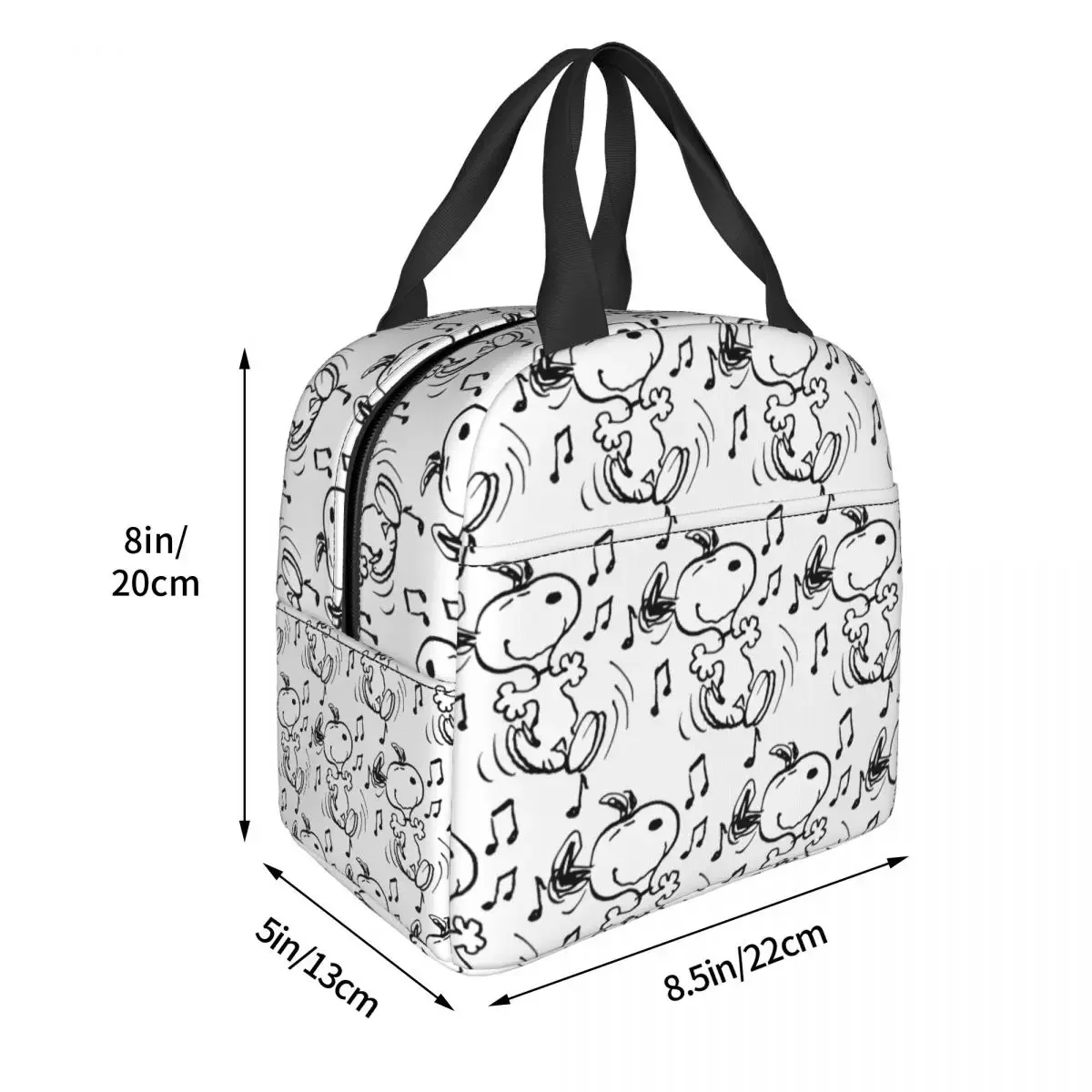 Snoopy Dancing borsa termica per il pranzo borsa termica per il pranzo contenitore per il pranzo a tenuta stagna per cartoni animati Tote Bento