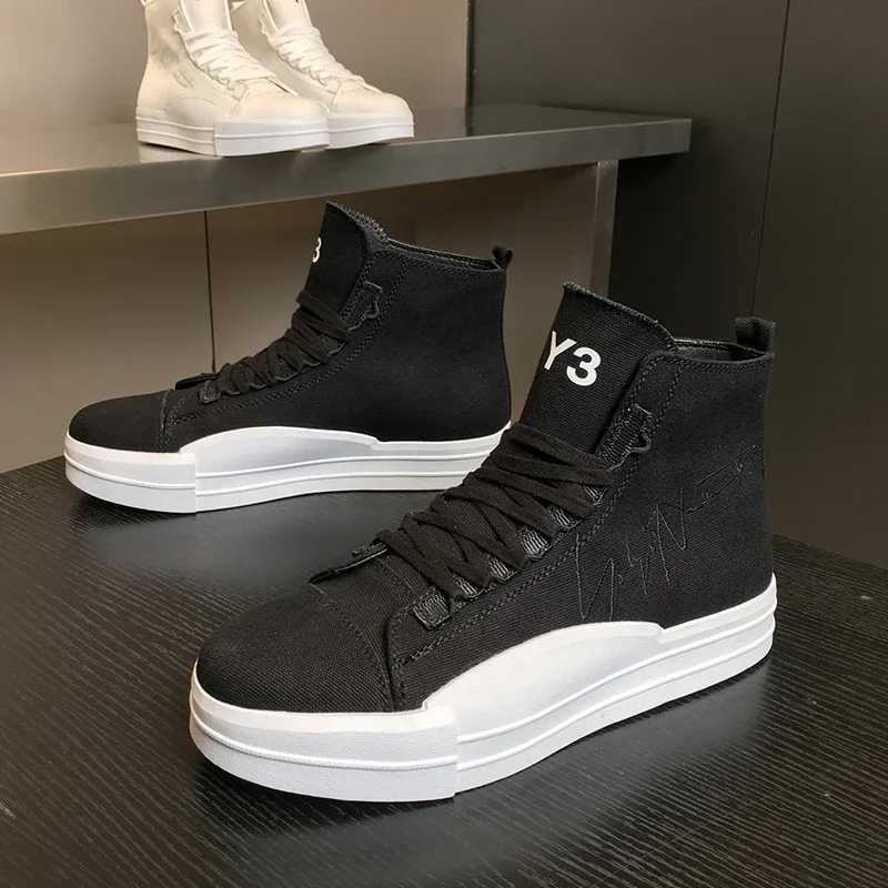 

Men's Casual Shoes Fahion Personality Design Boots In Black Canvas Comfortable BreathableMen's Shoes Non-slip Lace-up Shoes Men