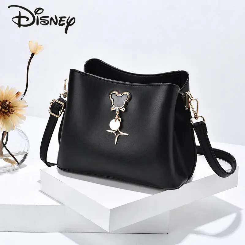 Disney-meninas Mickey Crossbody Bag, bolsa de ombro feminina, versátil, monocromática, popular, de alta qualidade, novo, moda