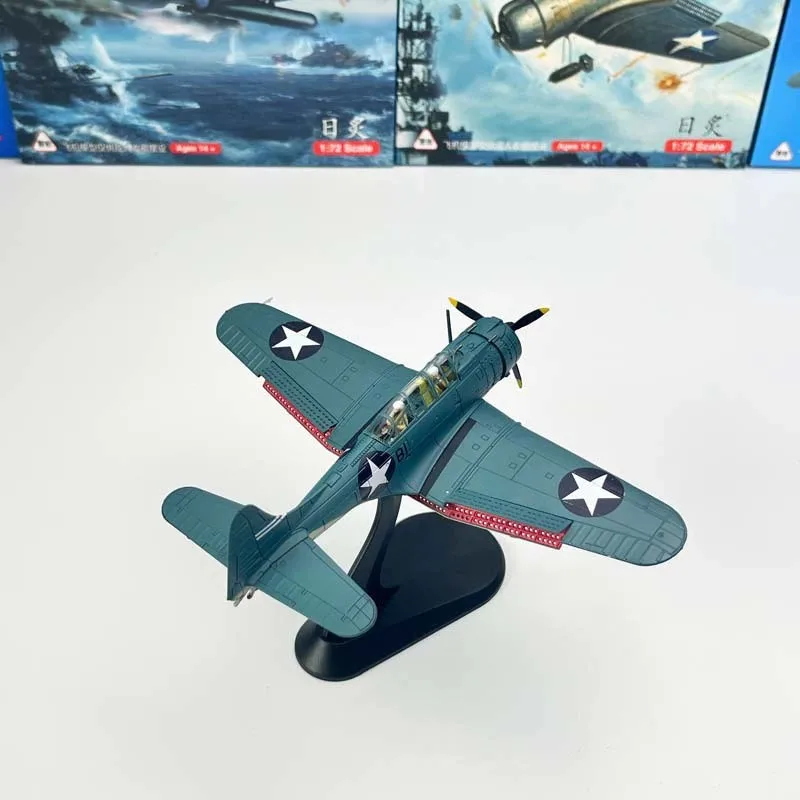 1/72 Scale US Navy SBD Dauntless Dive Bomber Alloy Military Ornament Model Aircraft Replica Diecast Fighter Aviation Souvenir