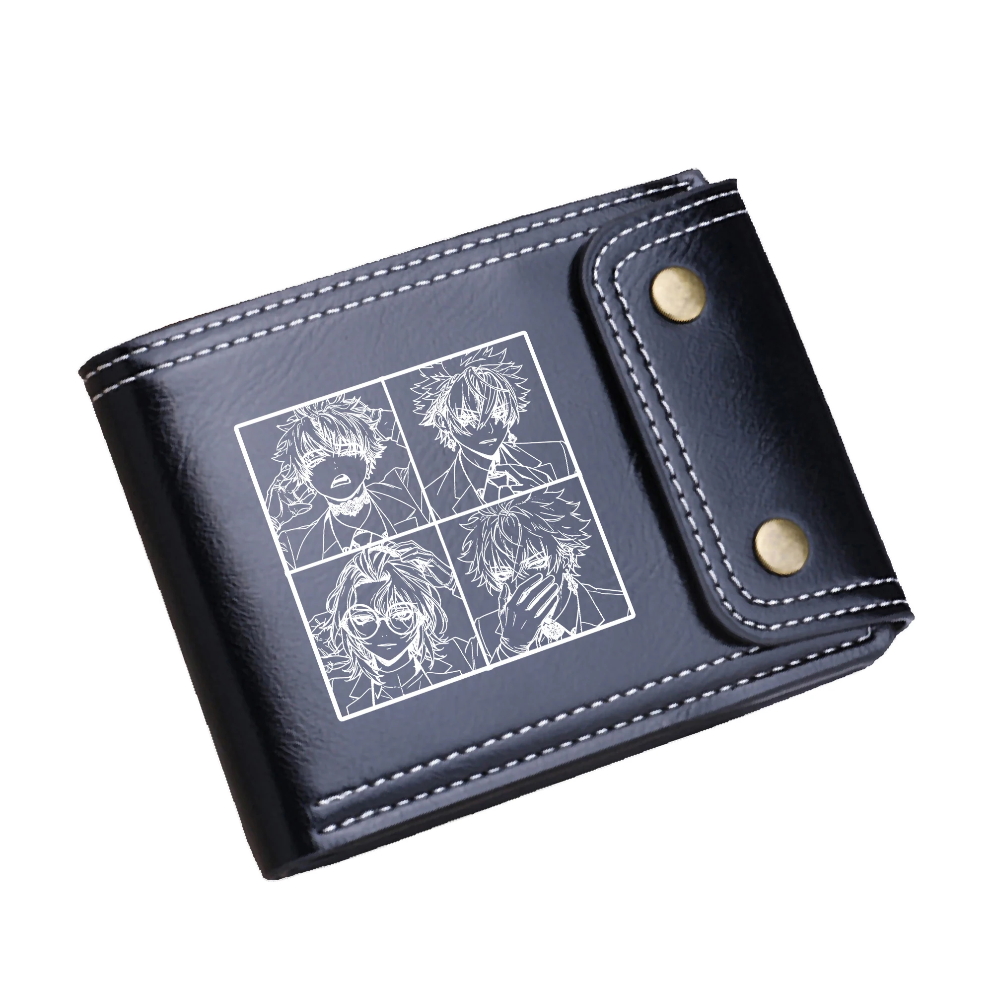 Anime Phantom Busters Luxury Men Short Wallets PU Leather Card Holders Cartoon Printing Coins Purses Money Bags Cash Clutch Bags