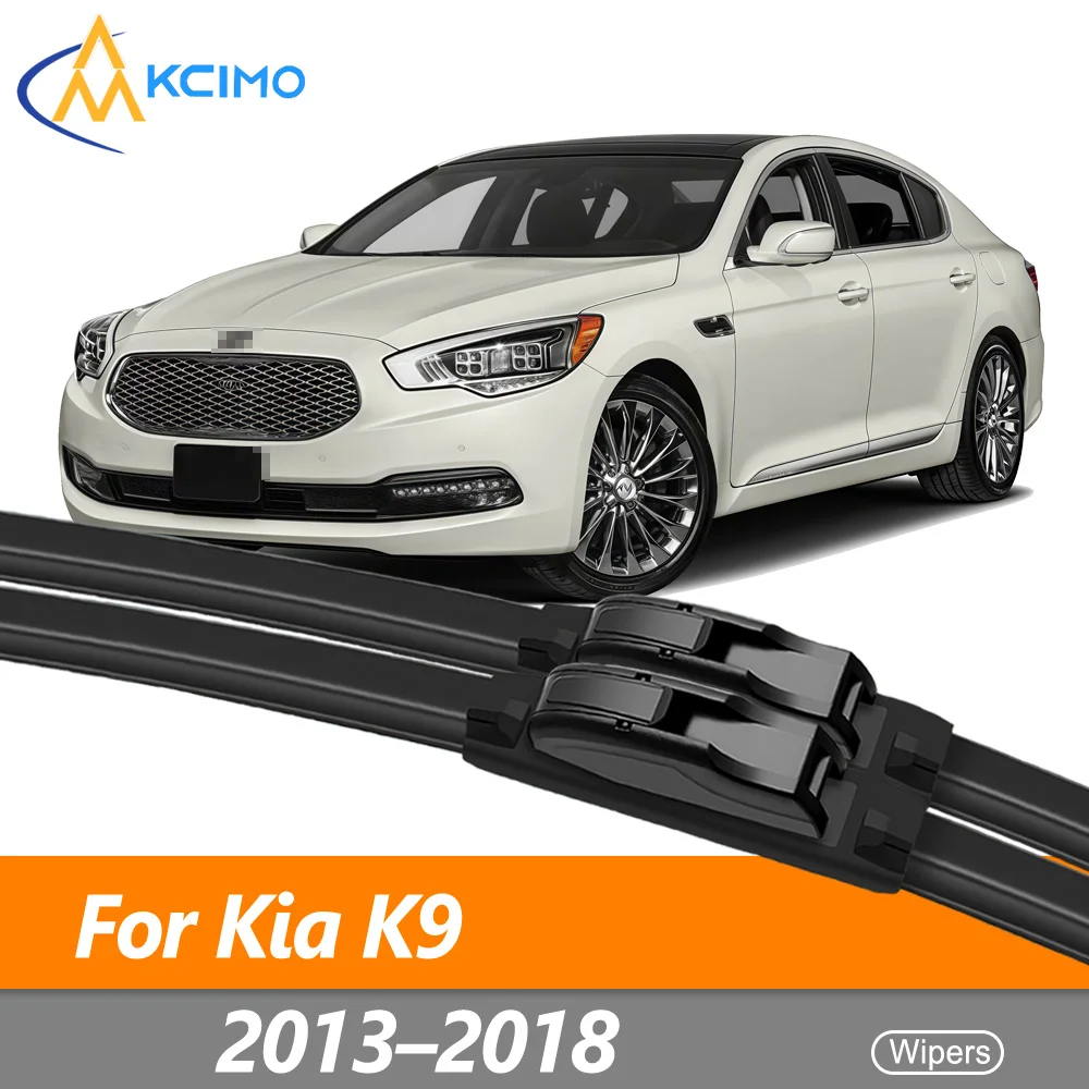 شفرات ممسحة المطر من السيليكون لكيا K9/KH 2013–2018 كيا K900/كيا كوريس مجموعة مساحات الزجاج الأمامي الهادئة خالية من الخطوط لجميع الأحوال الجوية #1