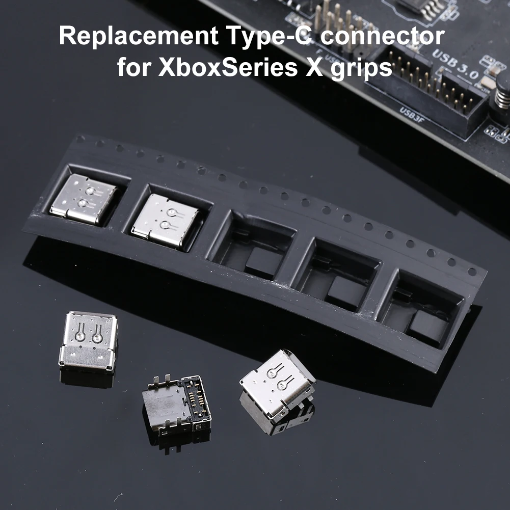 5 قطعة منفذ مقبس شاحن من النوع C لوحدة تحكم Xbox Series X/S منفذ شحن إمداد الطاقة منفذ مقبس توصيل شاحن من النوع C