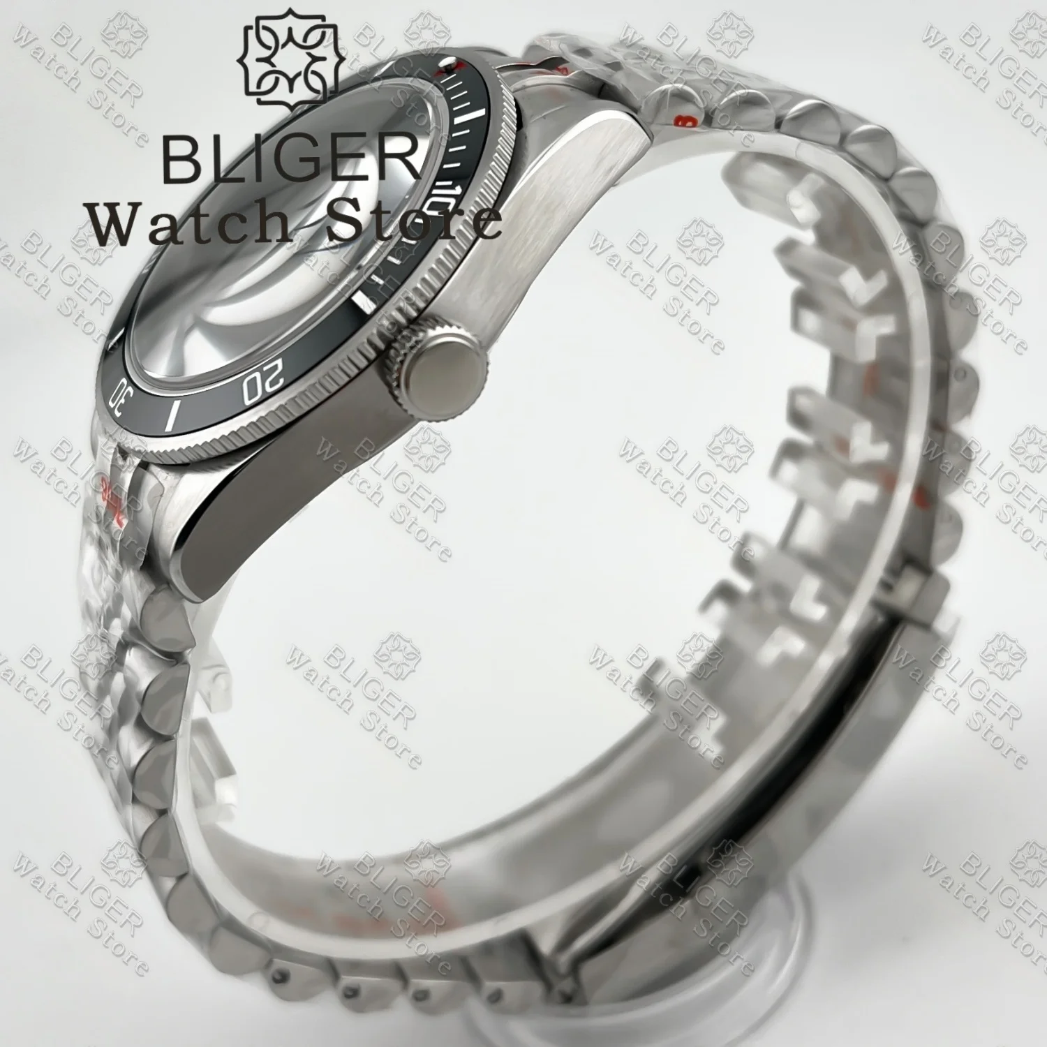 BLIGER 39 мм BB58 Корпус для часов Юбилейный браслет Нержавеющий винт Корона Куполообразное сапфировое стекло Подходит для NH34 NH35 ETA2824 PT5000 Механизм