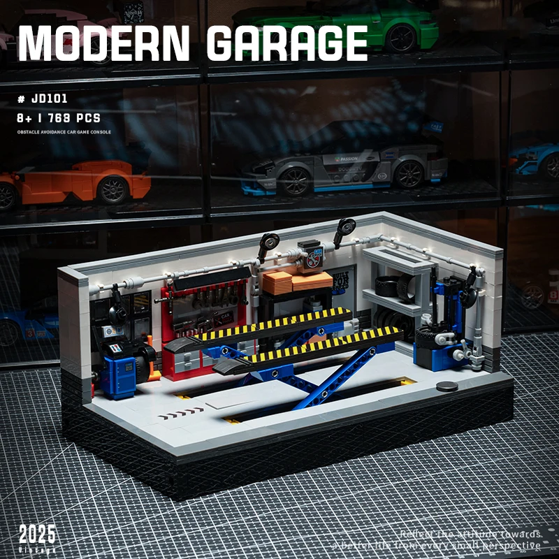 

763PCS Modern Garage Building Blocks Toys Street View Model DIY Assembly Auto Repair Shop Bricks Gifts For Holiday Birthday