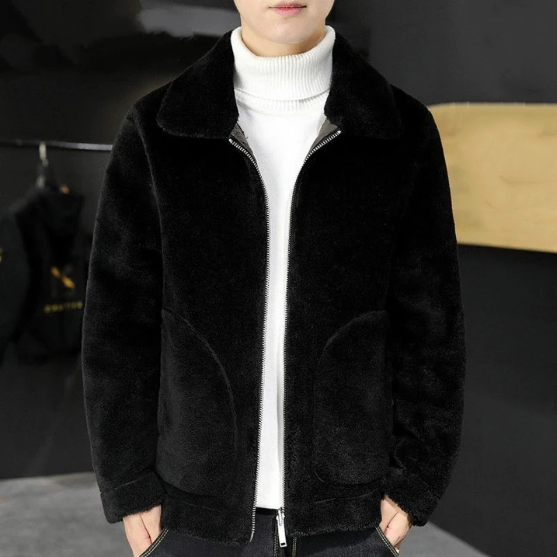 Two-sided Fur Integrated Pellet Wool Jacket Slim Fit Jacket Middle-aged Elderly New Thickened
