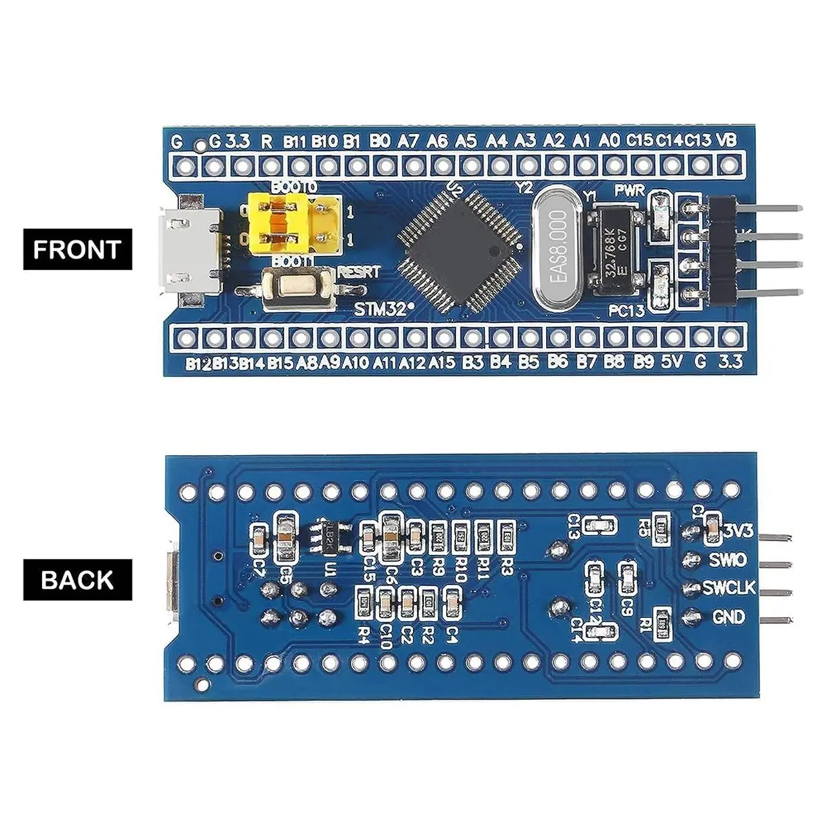 2-Pack STM32F103C8T6 32-Bit MCU Development Board, Type-C Core Board for Embedded Learning