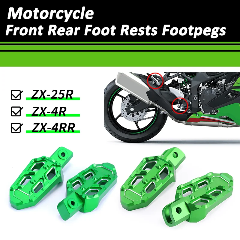 Motorcycles Modification Increase Anti Slip Foot Pedal Front and Rear Pedals Accessories for Kawasaki ZX-25R ZX-4R ZX-4RR ZX4R
